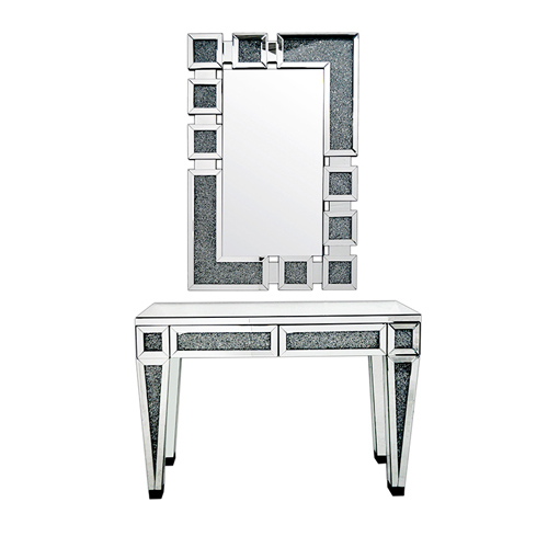 Morden luxury sparkle crushed glass diamond dressing table