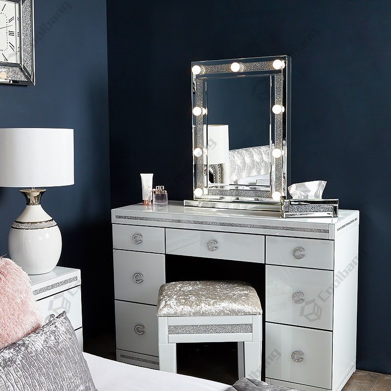 Factory Wholesale Crushed Diamond Hollywood Dressing Table